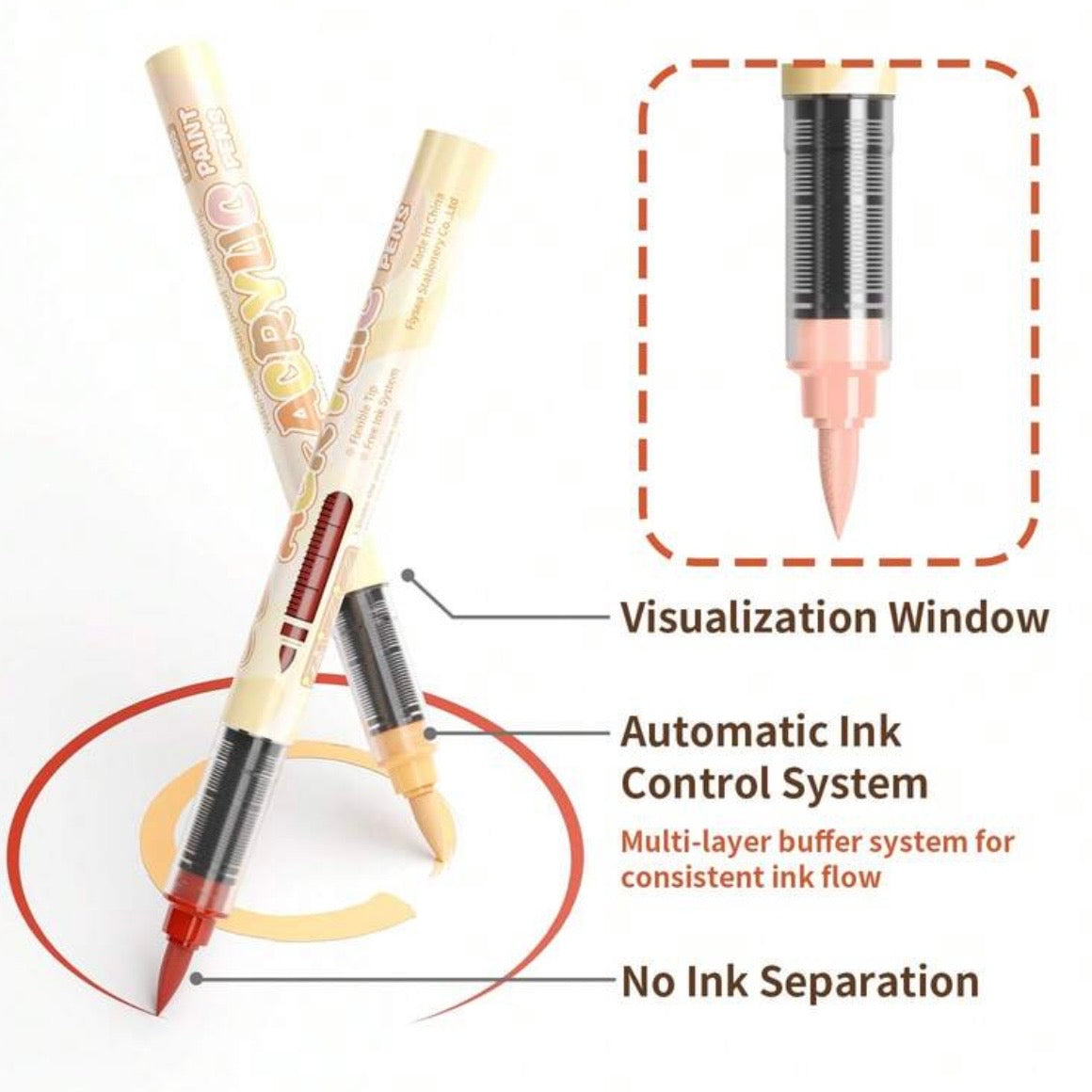 GuangNa Acrylic Markers (Skin - 48 Colors)