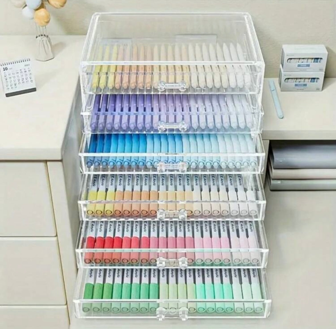 Acrylic Markers Drawers ادراج تنظيم للالوان