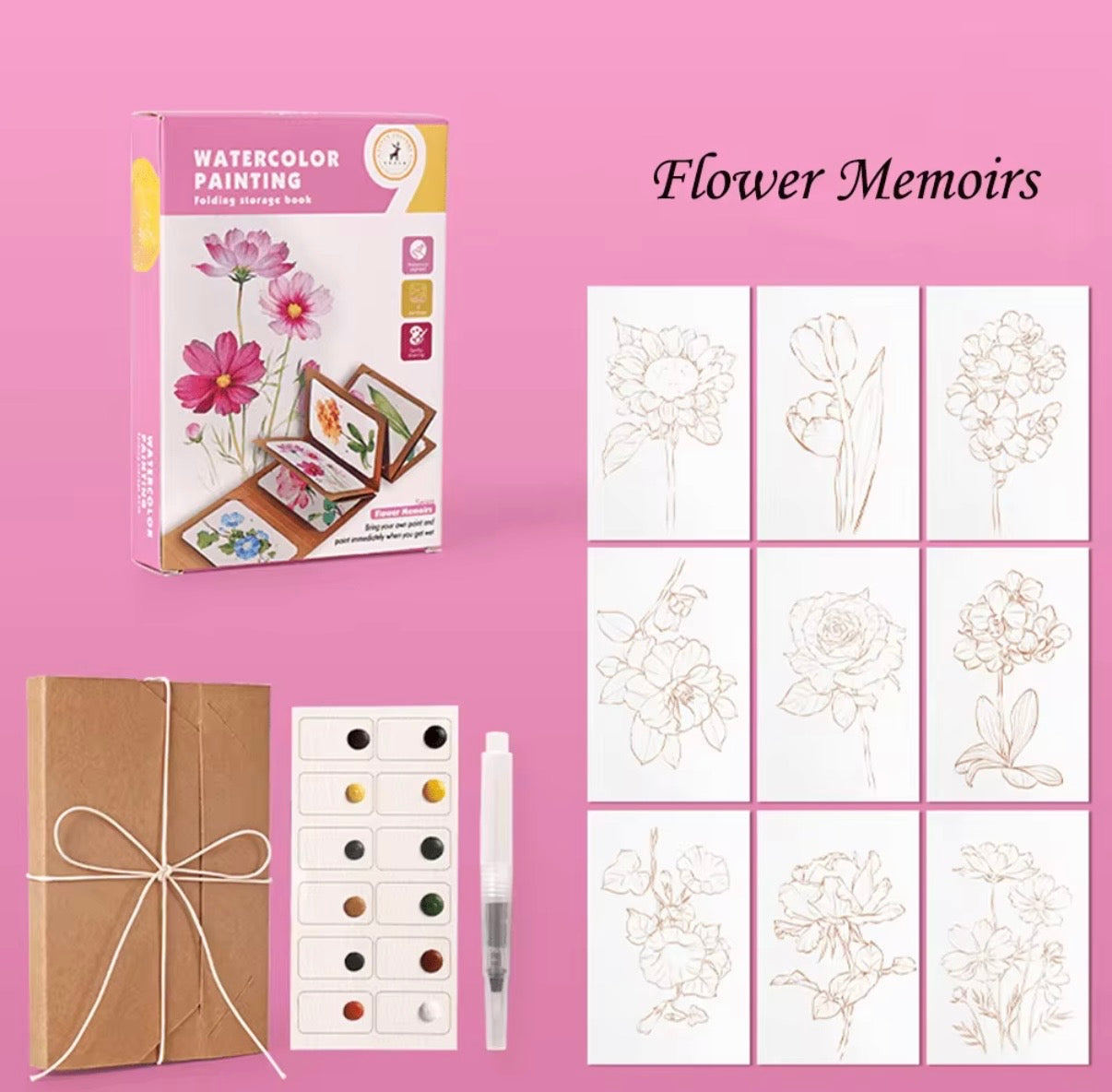 Watercolor Paper Set (Flowers)