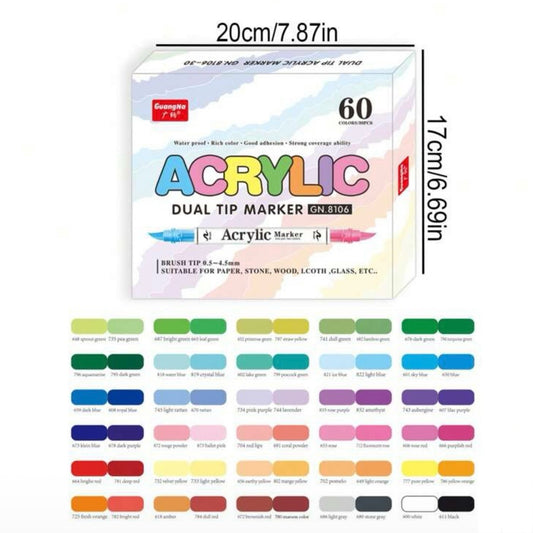 Acrylic Markers Dual-tip (60 colors)