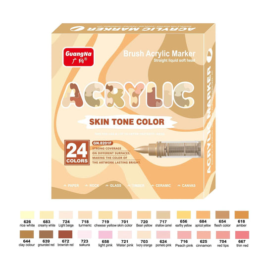GuangNa Acrylic Markers (Skin - 24 Colors)