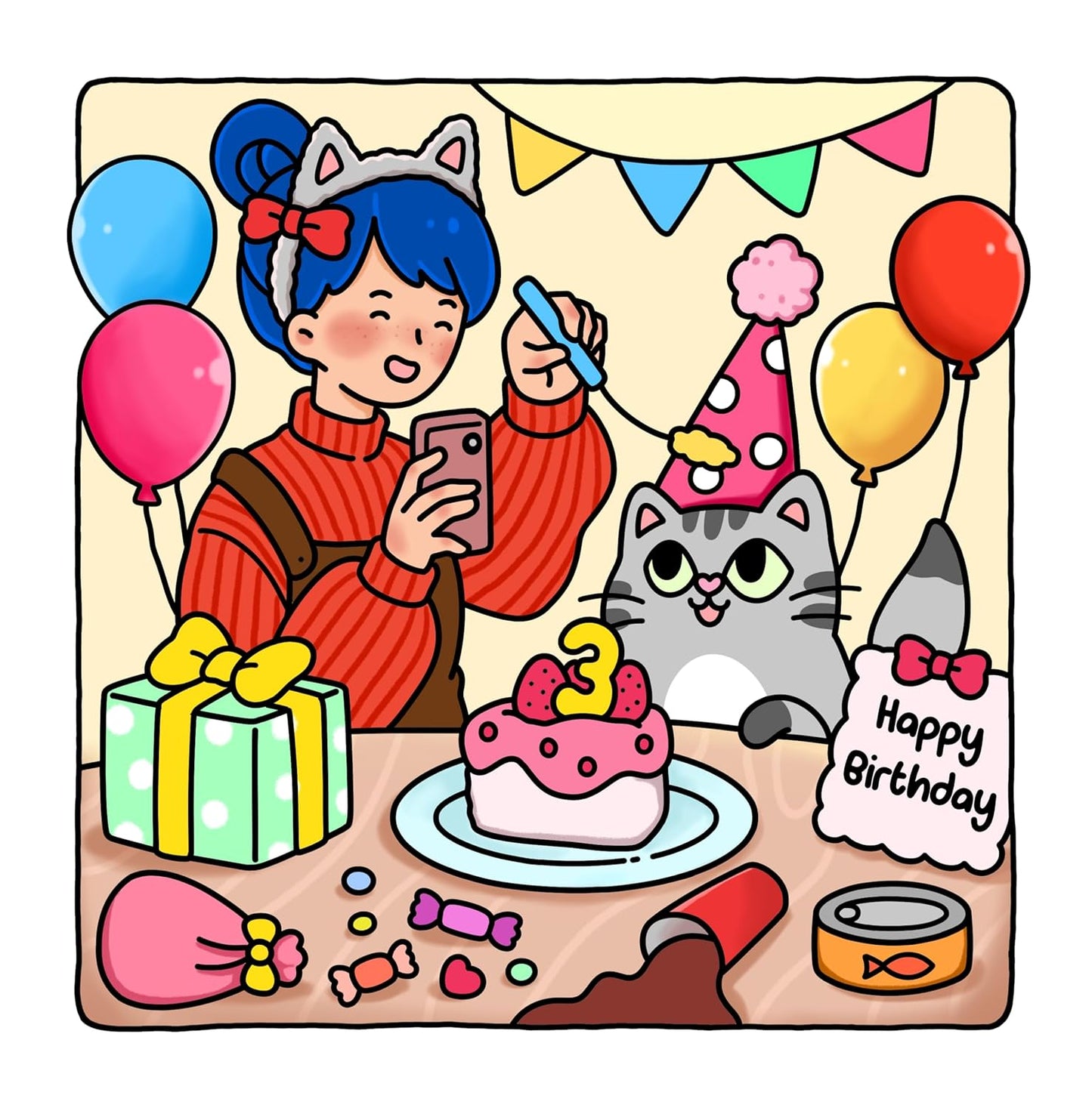 Alcohol Markers Coloring Book : Cat Mom