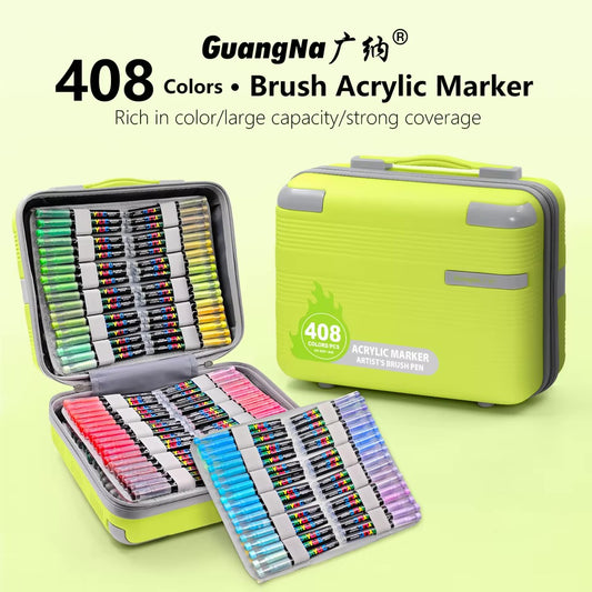 GuangNa Acrylic Markers - 408 colors (Brush)