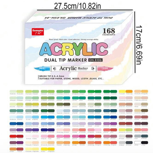 Acrylic Markers Dual-tip (168 colors)