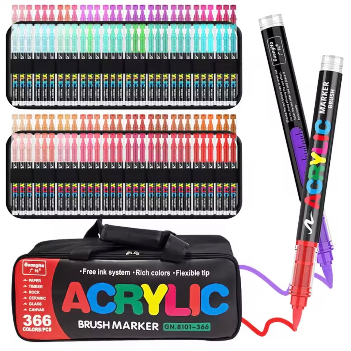 GuangNa Acrylic Markers - 366 colors (Bag)