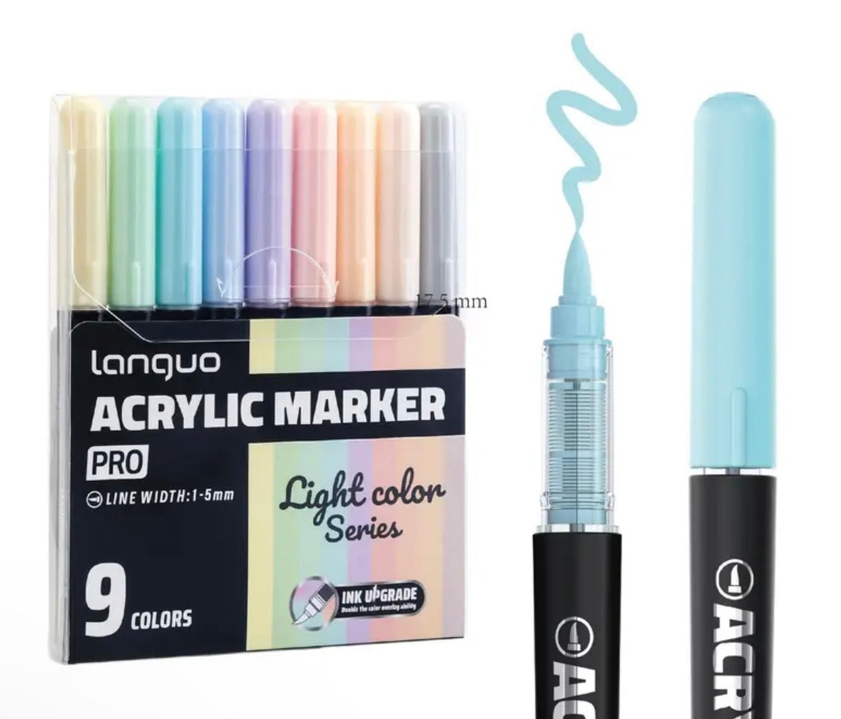 Languo Pro Acrylic Markers (Light Colors - 9 colors)