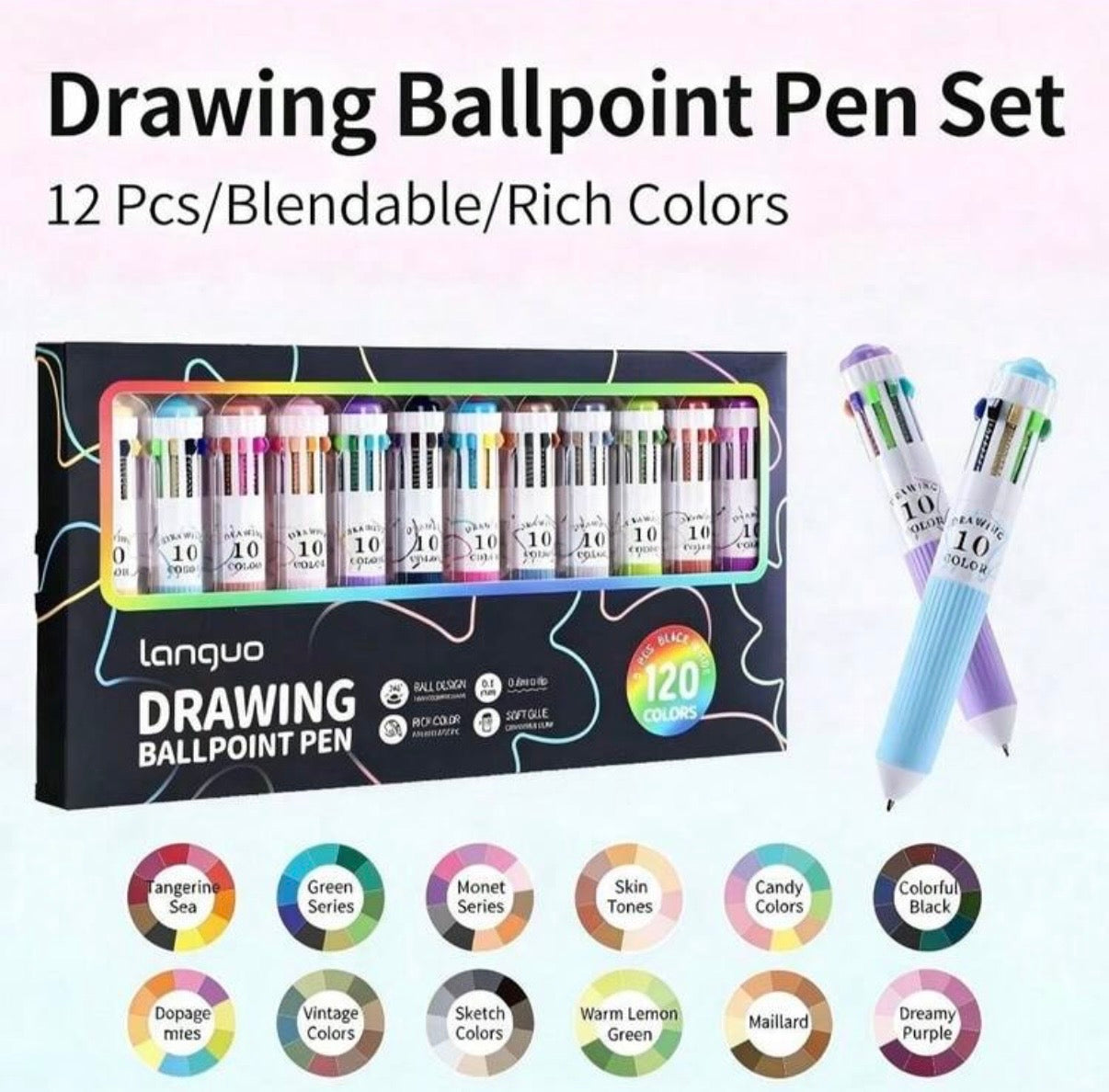 Languo Multicolor Pens (6 Pens / 60 Colors)
