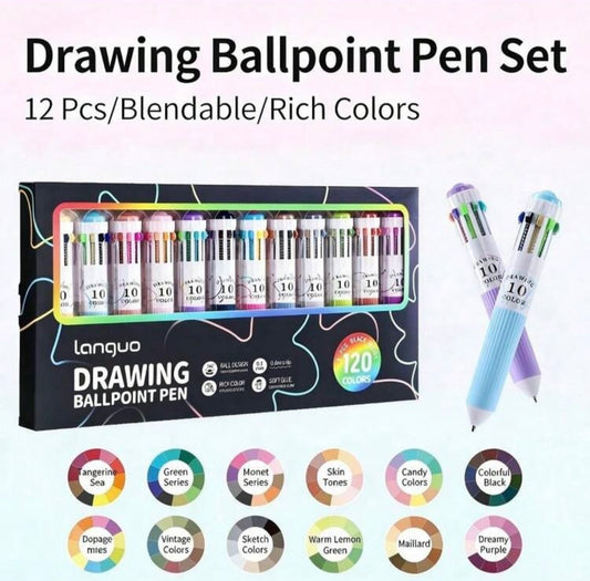 Languo Multicolor Pens (6 Pens / 60 Colors)