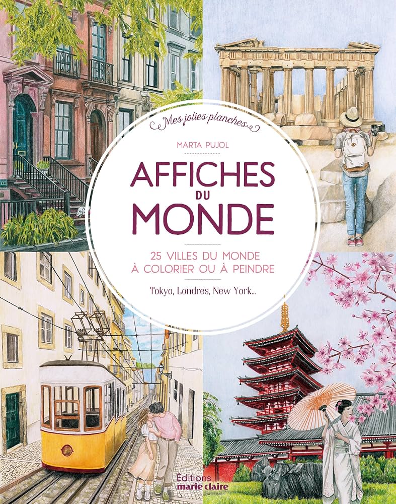 Affices De Monde Watercoloring Book