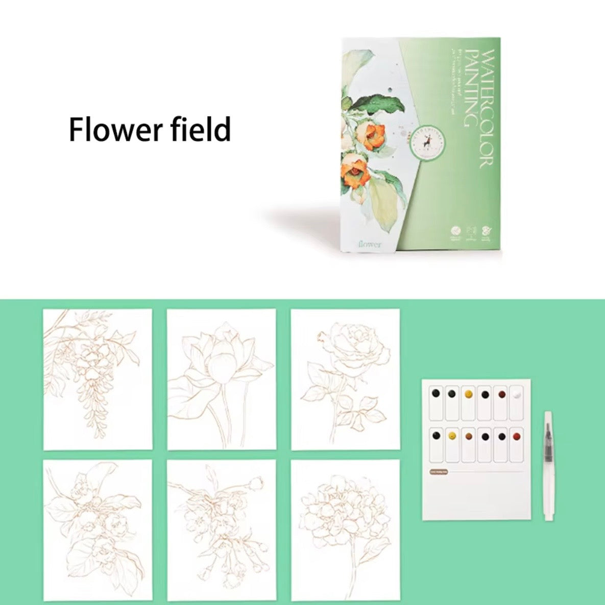 Watercolor Paper Set (Flower Field)