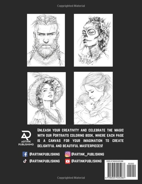 Alcohol Markers Coloring Book : Portraits