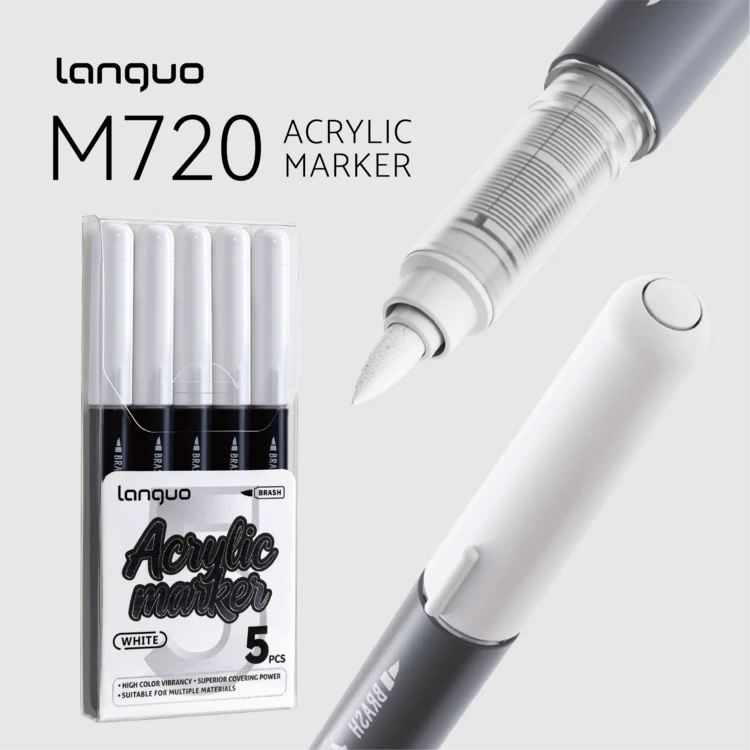 Languo Acrylic Markers (5 White Colors)
